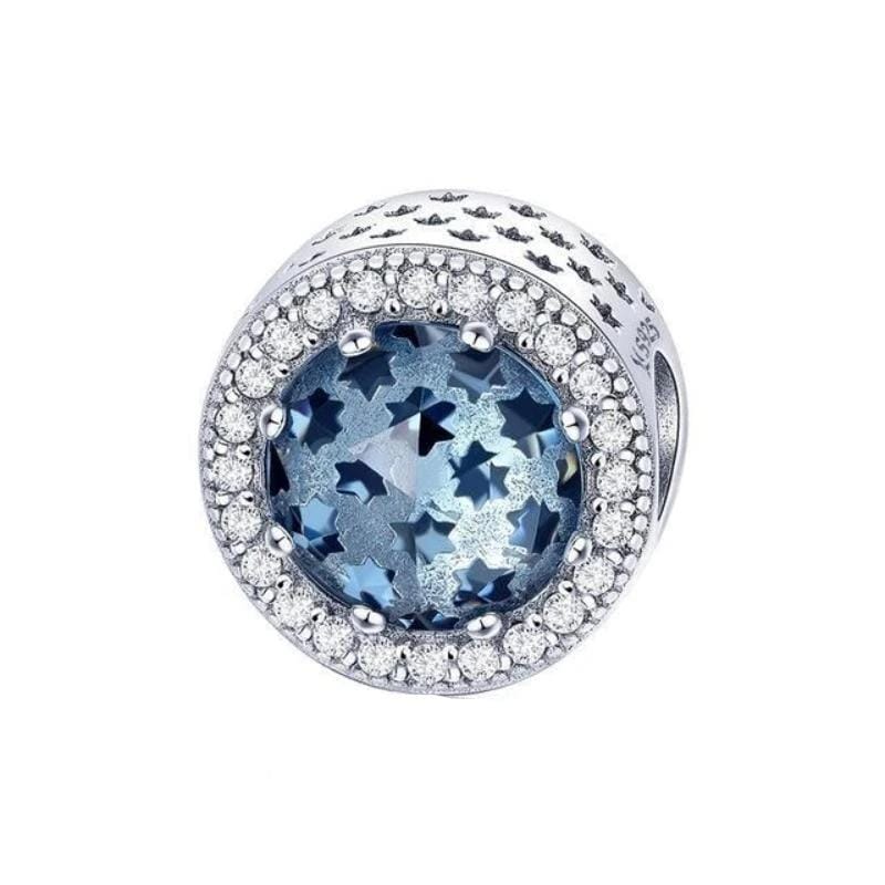 Aqua Blue Frozen Charm Charms Unique Leather Bracelets Silver  