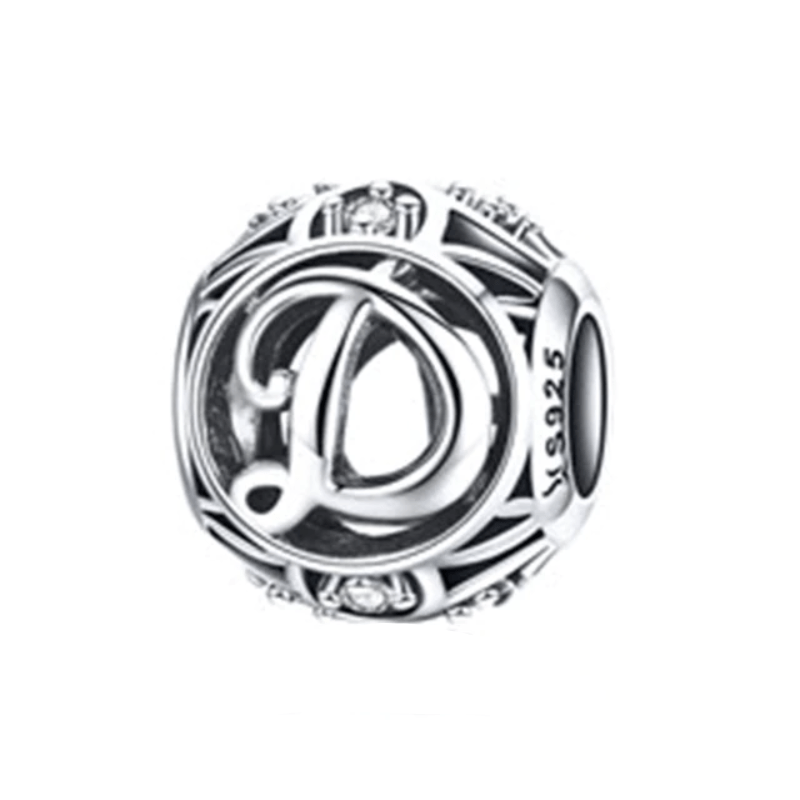 Classic Alphabet Charms Charms Unique Leather Bracelets Sterling Silver D 