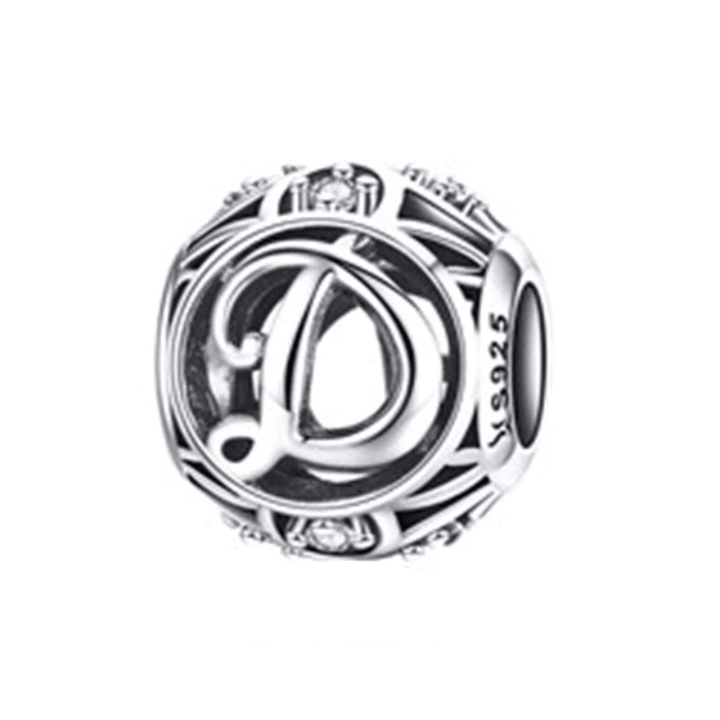 Classic Alphabet Charms Charms Unique Leather Bracelets Sterling Silver D 