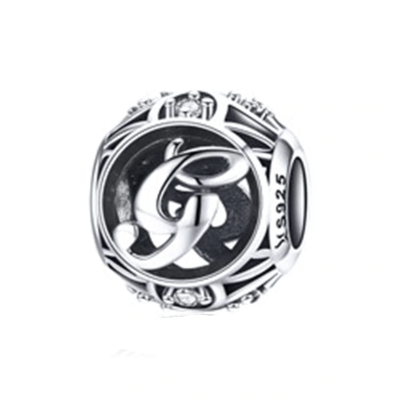 Classic Alphabet Charms Charms Unique Leather Bracelets Sterling Silver G 