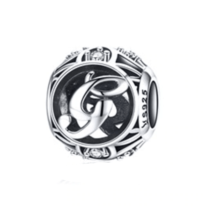 Classic Alphabet Charms Charms Unique Leather Bracelets Sterling Silver G 