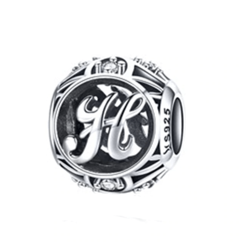 Classic Alphabet Charms Charms Unique Leather Bracelets Sterling Silver H 