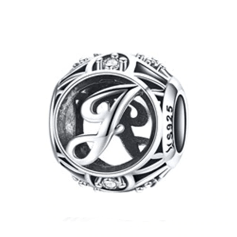 Classic Alphabet Charms Charms Unique Leather Bracelets Sterling Silver J 