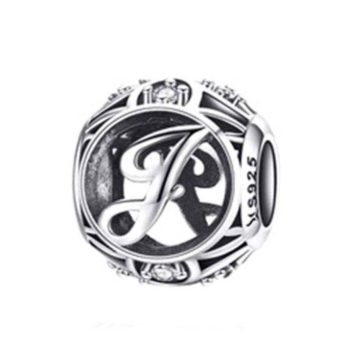 Classic Alphabet Charms Charms Unique Leather Bracelets Sterling Silver J 