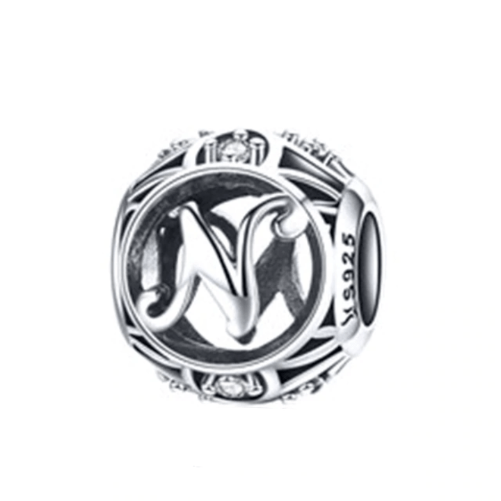 Classic Alphabet Charms Charms Unique Leather Bracelets Sterling Silver N 