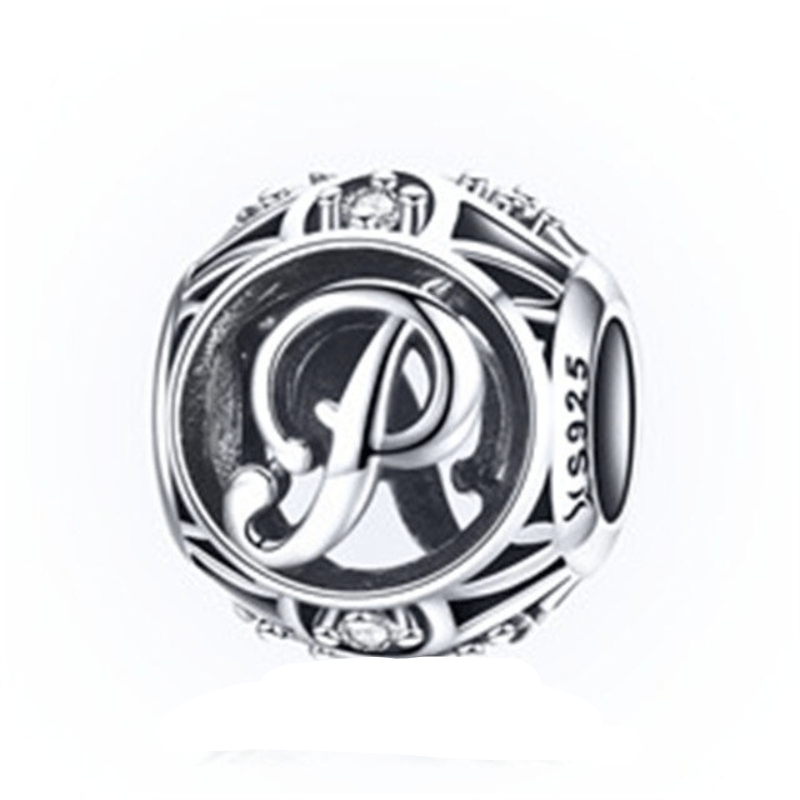 Classic Alphabet Charms Charms Unique Leather Bracelets Sterling Silver P 