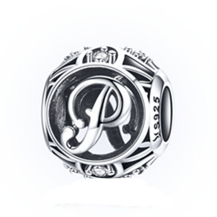 Classic Alphabet Charms Charms Unique Leather Bracelets Sterling Silver P 