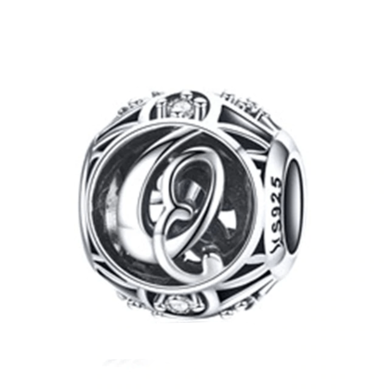 Classic Alphabet Charms Charms Unique Leather Bracelets Sterling Silver Q 