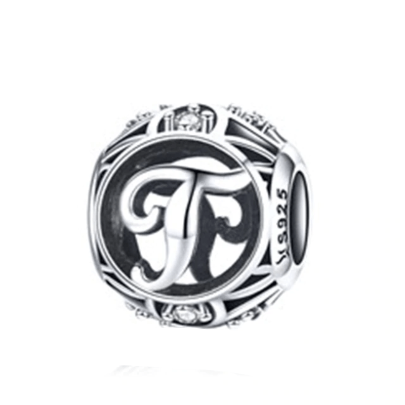 Classic Alphabet Charms Charms Unique Leather Bracelets Sterling Silver T 