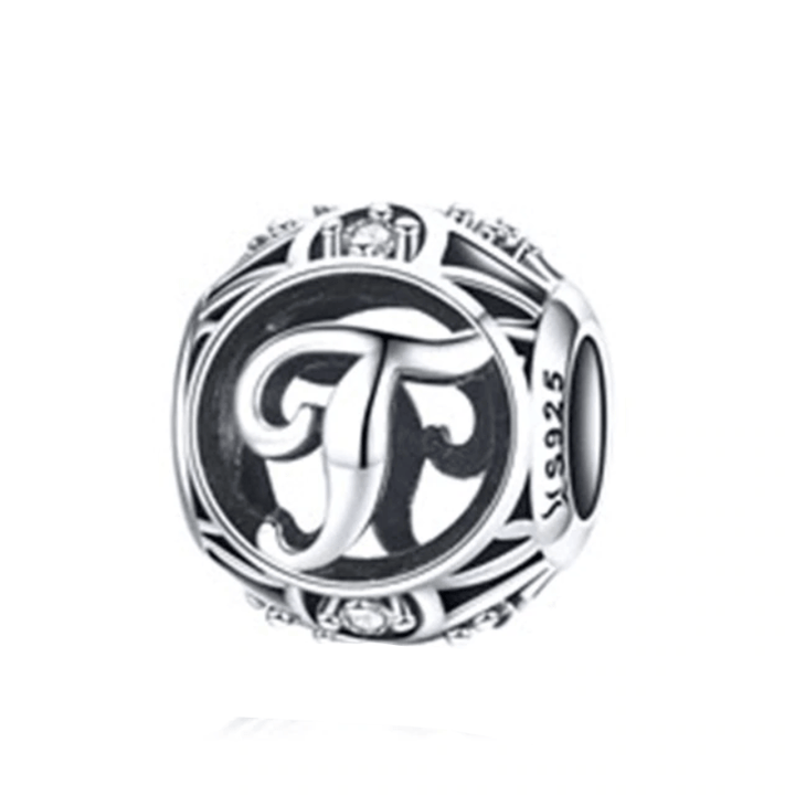 Classic Alphabet Charms Charms Unique Leather Bracelets Sterling Silver T 