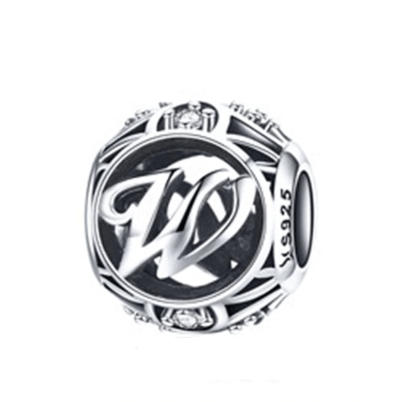 Classic Alphabet Charms Charms Unique Leather Bracelets Sterling Silver W 