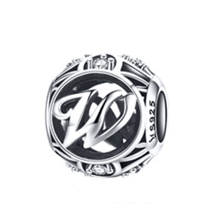 Classic Alphabet Charms Charms Unique Leather Bracelets Sterling Silver W 