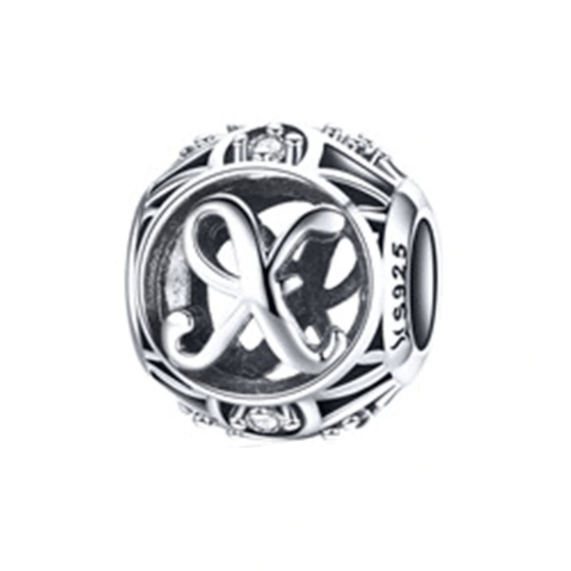 Classic Alphabet Charms Charms Unique Leather Bracelets Sterling Silver X 