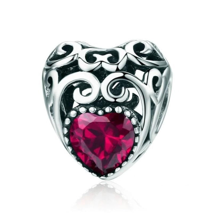 Colorful Sparkling Birthstone Charms Charms Unique Leather Bracelets Silver/Jul  