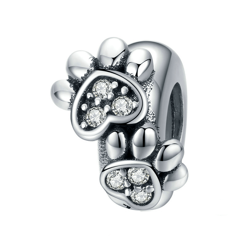 Dog Paw Print Stopper bracelet by Unique Leather Bracelets