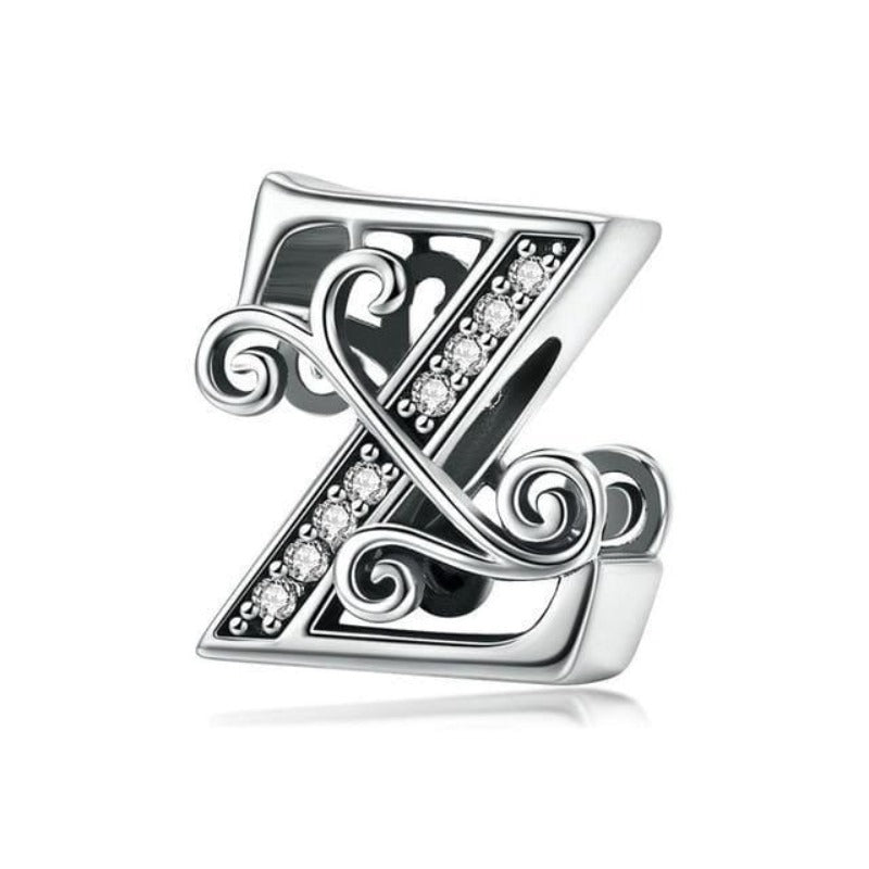 Alphabet Charms Charms & Pendants Unique Leather Bracelets Z Silver 
