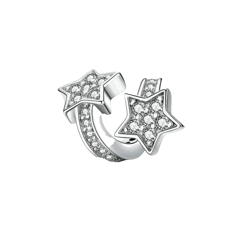 Studded Shiny Star Charm Charms Unique Leather Bracelets Silver  