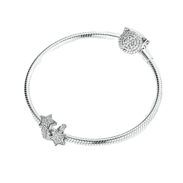 Studded Shiny Star Charm Charms Unique Leather Bracelets   