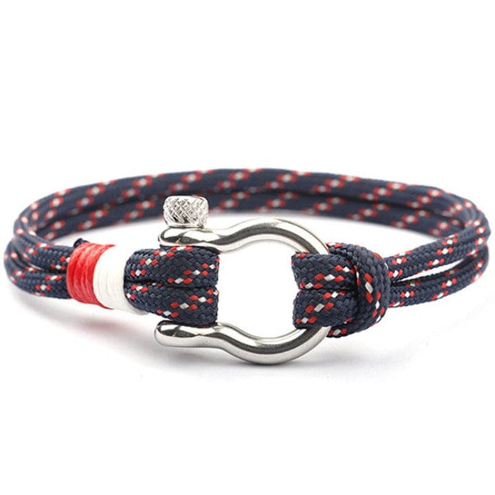 Colorful Anchor Hook Rope Sailing Bracelet Rope Unique Leather Bracelets Blue\Navy 21cm 