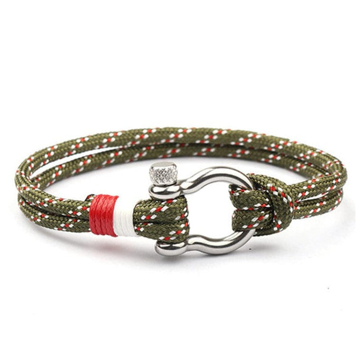 Colorful Anchor Hook Rope Sailing Bracelet Rope Unique Leather Bracelets Green\Sea 21cm 