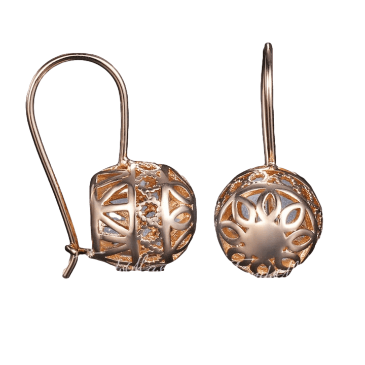 Vintage Rose Gold Ball Earrings Drop Unique Leather Bracelets Rose Gold/2  