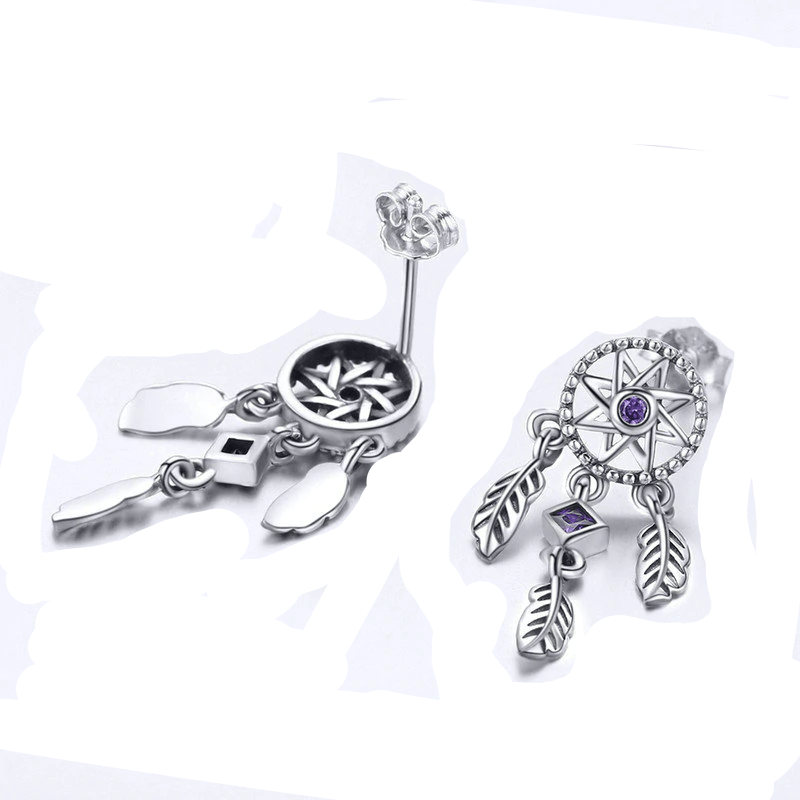 Feather Dream Catcher Earrings Dangle Unique Leather Bracelets   