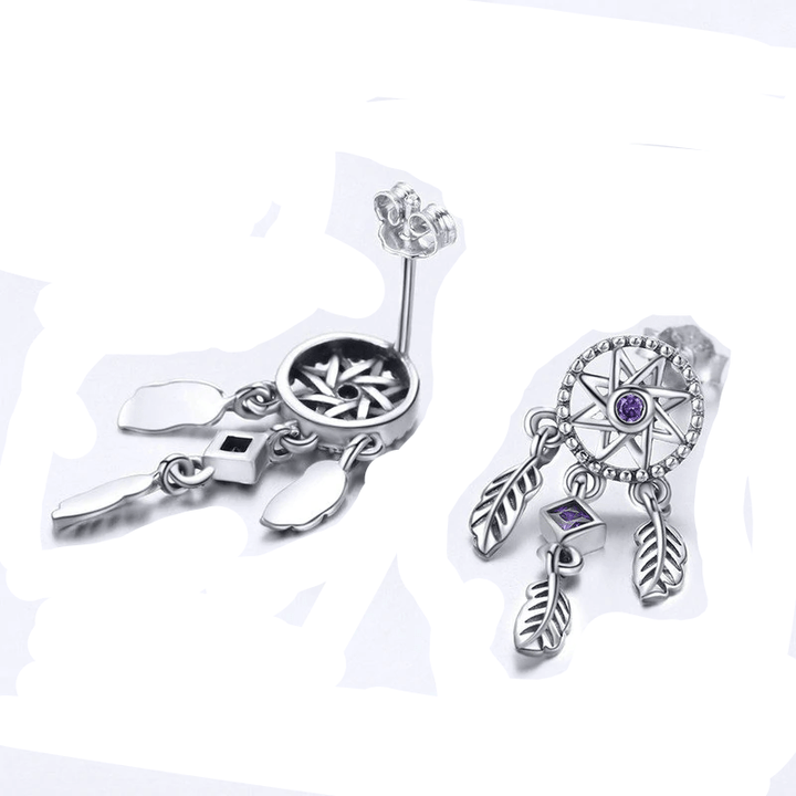 Feather Dream Catcher Earrings Dangle Unique Leather Bracelets   