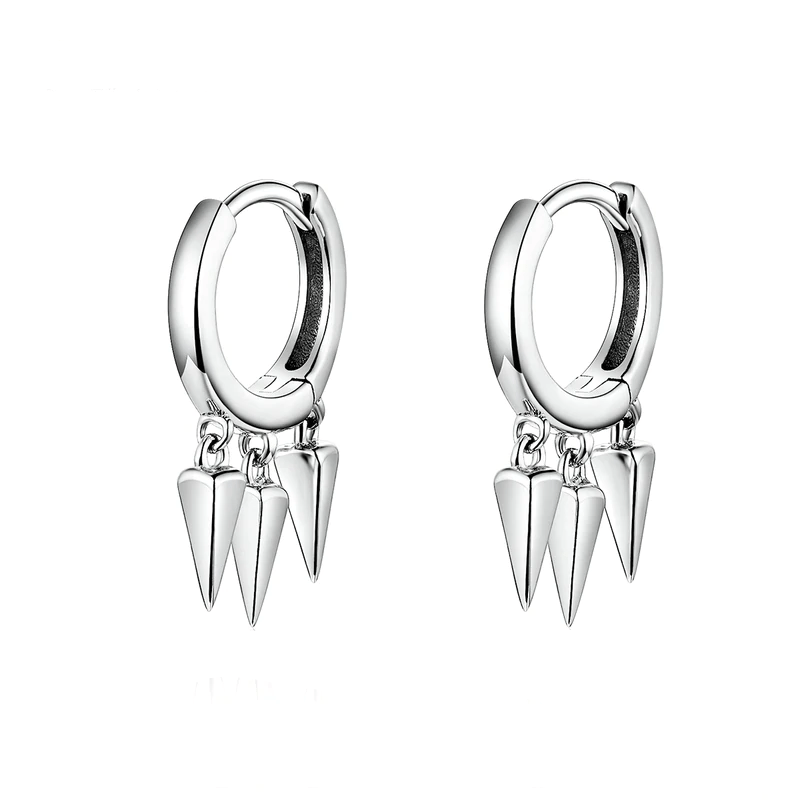 Punk Rock Dangle Earrings Dangle Unique Leather Bracelets Silver  