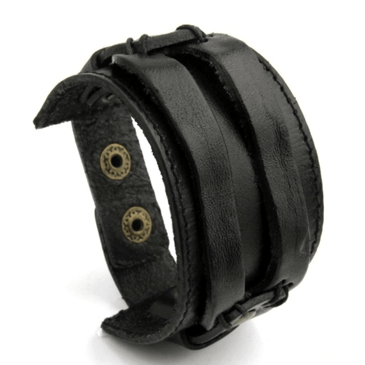 Double Strap Leather Bracelets bracelet by Unique Leather Bracelets
