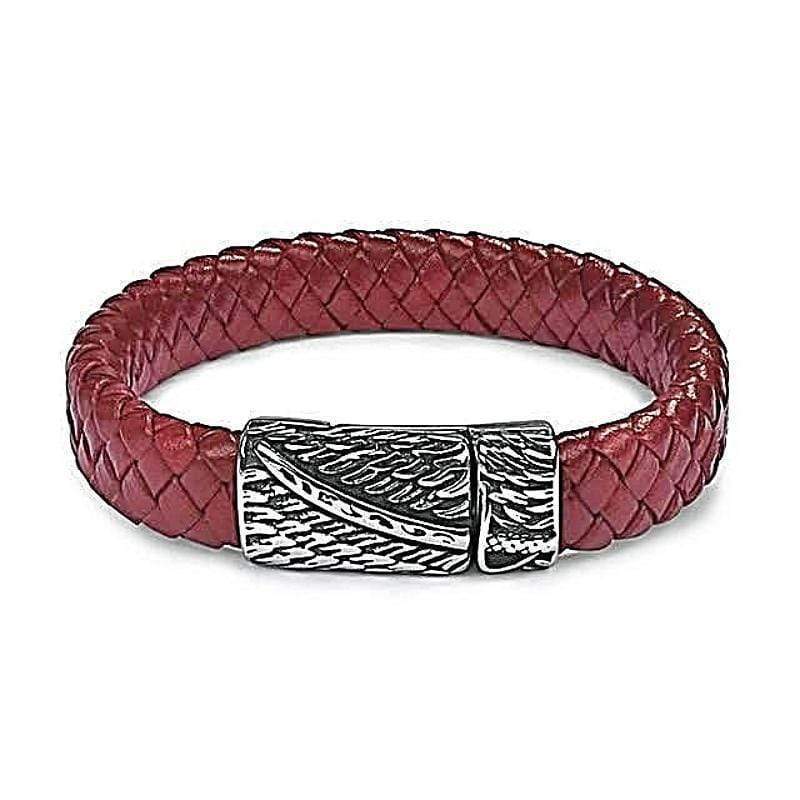 Phoenix Red Leather Magnetic Bracelet bracelet by Unique Leather Bracelets