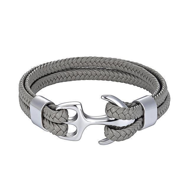 Titanium Anchor Leather Bracelet bracelet by Unique Leather Bracelets