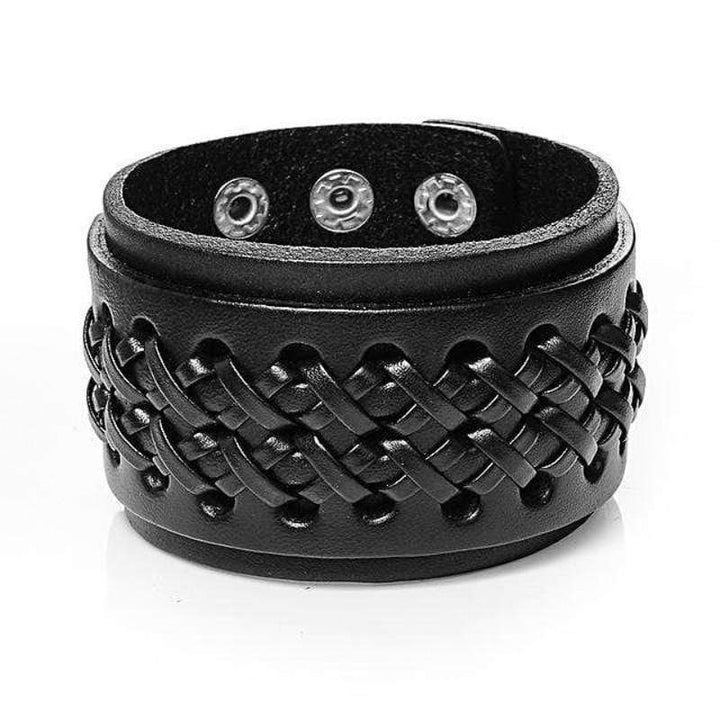 Wide Braided Leather Bracelet bracelet by Unique Leather Bracelets