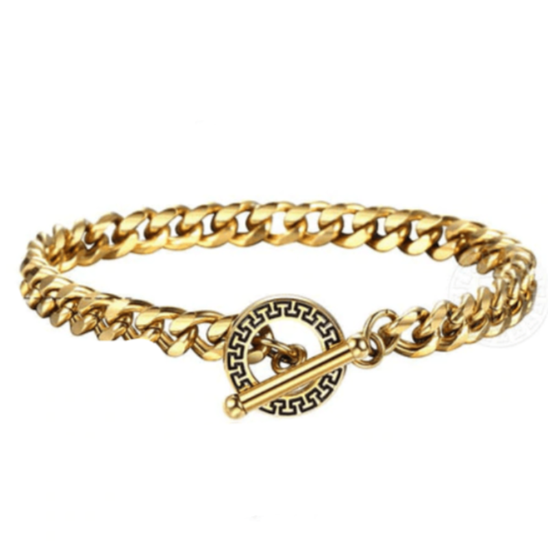 Gold Cuban Link Chain Mens Stainless Steel Bracelets bracelet by Unique Leather Bracelets