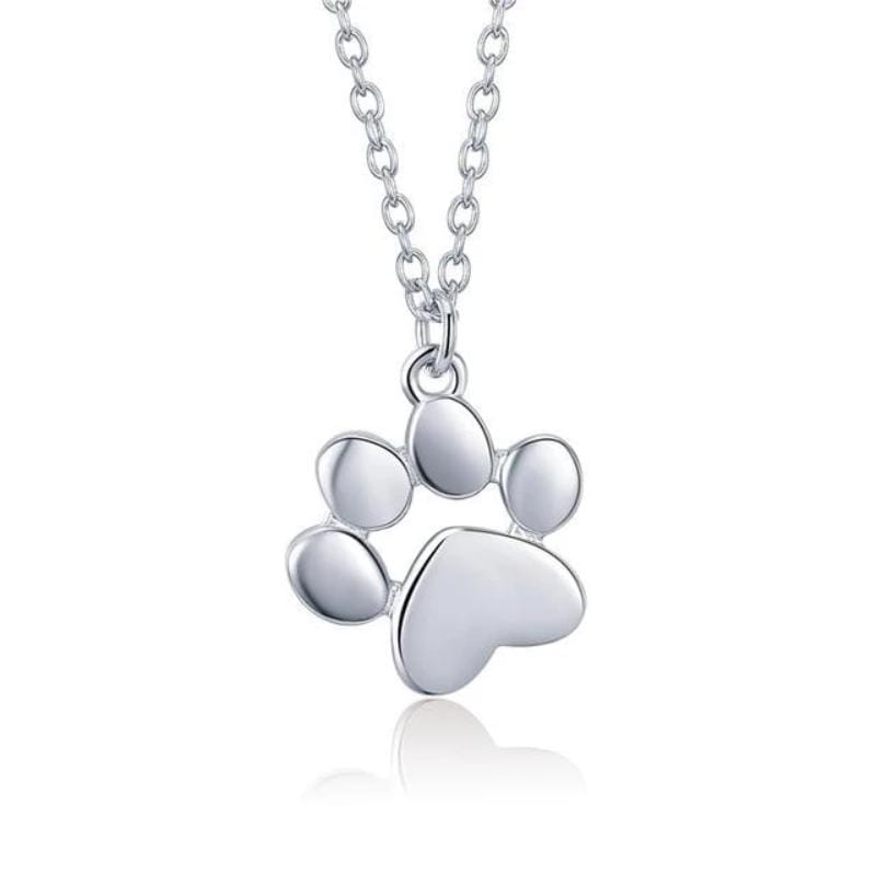 Classic Dog Paw Pendant Necklace Necklaces Unique Leather Bracelets Adjustable SILVER COLOR 