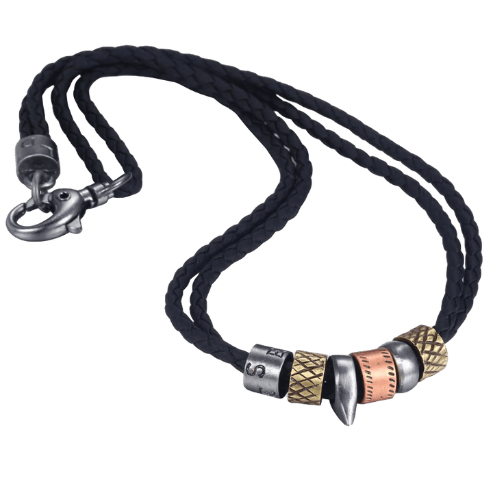 Black Leather Rustic Rope Choker Necklace Necklaces Unique Leather Bracelets Bronze  