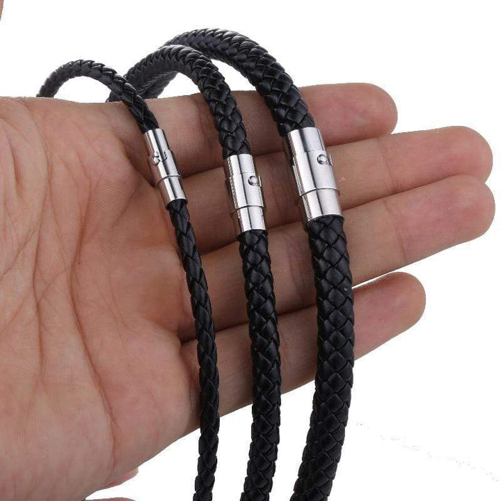 Mens Classic Leather Choker Necklace bracelet by Unique Leather Bracelets