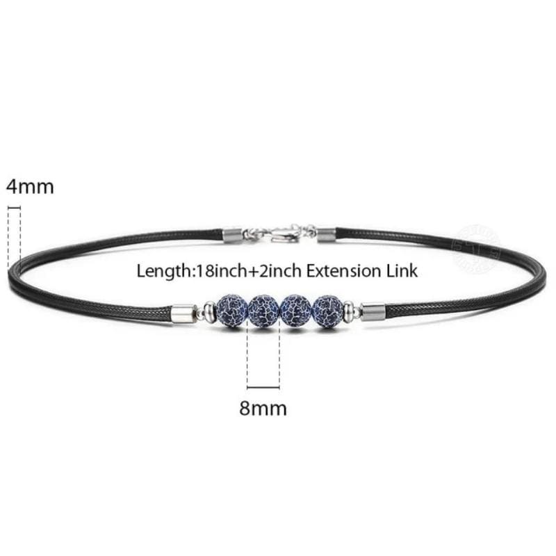 Mens Tigers Eye Leather Cord Choker Necklaces Necklaces Unique Leather Bracelets Blue/1  