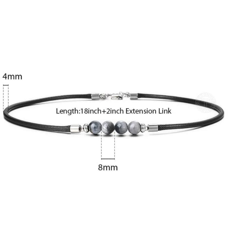 Mens Tigers Eye Leather Cord Choker Necklaces Necklaces Unique Leather Bracelets Silver  