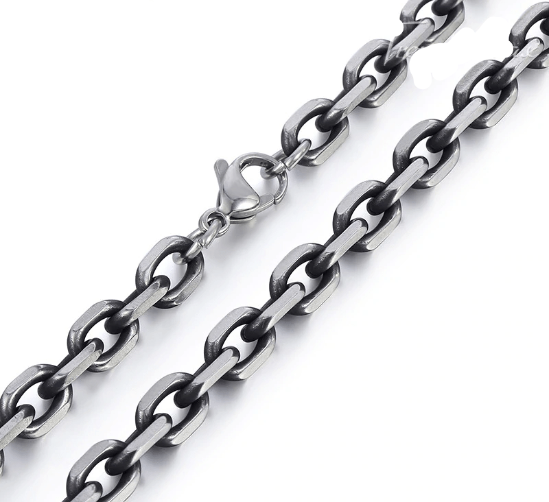 Mens Wide Stainless Steel Cuban Link Chain Necklace bracelet by Unique Leather Bracelets