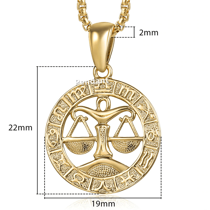 Womens Gold Libra Pendant Necklace Necklaces Unique Leather Bracelets   