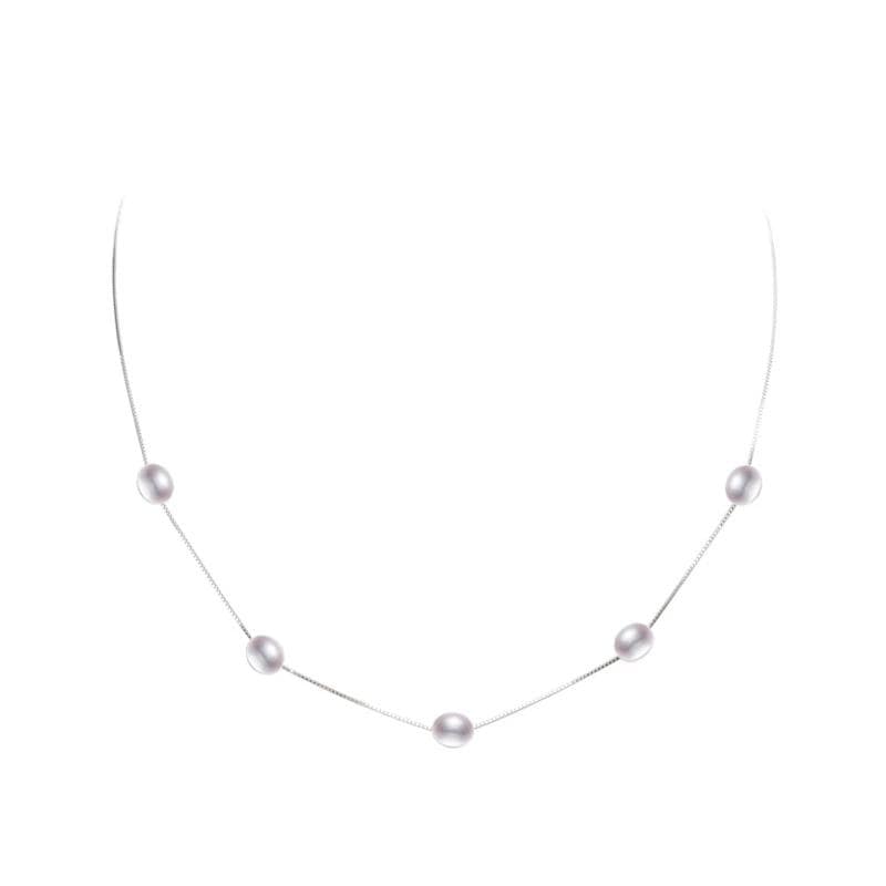 Womens Natural Freshwater Multi Pearl Necklace Necklaces Unique Leather Bracelets 40cm White 