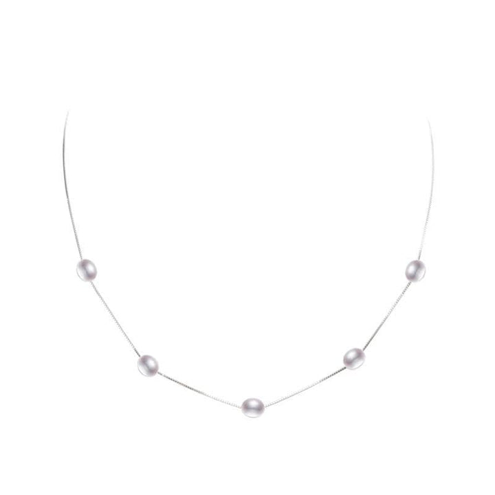 Womens Natural Freshwater Multi Pearl Necklace Necklaces Unique Leather Bracelets 40cm White 