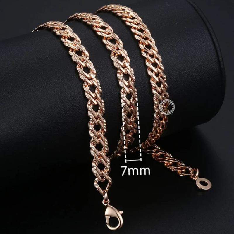 Womens Rose Gold Braided Link Necklace bracelet by Unique Leather Bracelets