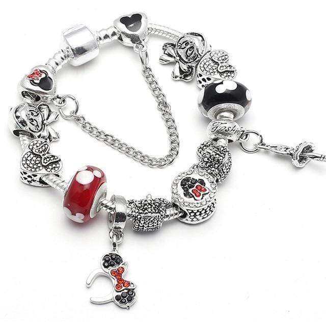 Kids Charm Bracelet Charm Unique Leather Bracelets Silver/A12 16cm 