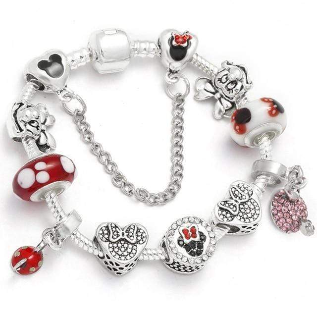Kids Charm Bracelet Charm Unique Leather Bracelets Silver/A16 16cm 