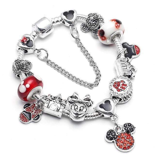 Kids Charm Bracelet Charm Unique Leather Bracelets Silver/A6 16cm 