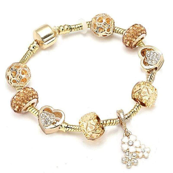Golden Pan Charm Bracelets Charm Unique Leather Bracelets Gold/Tuscan Sun 17cm 