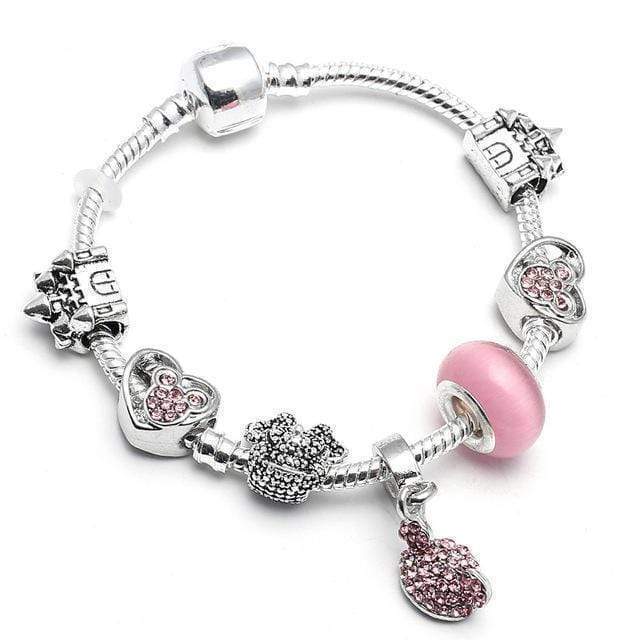 Kids Kitten Bracelet Charm Unique Leather Bracelets Silver/A32 16cm 