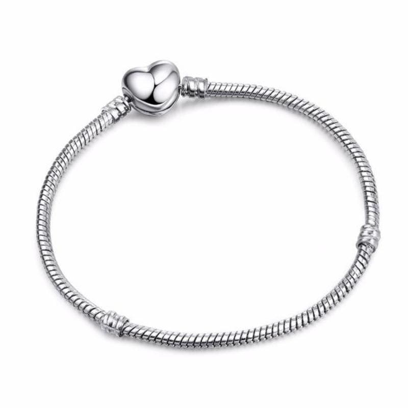 Shimmering Chain Bracelet Charm Unique Leather Bracelets Rhodium 17cm 