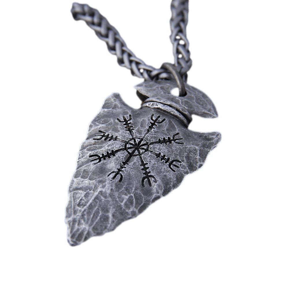 Viking Spear Pendant Necklace Pendant Unique Leather Bracelets Helm of Awe 70cm 